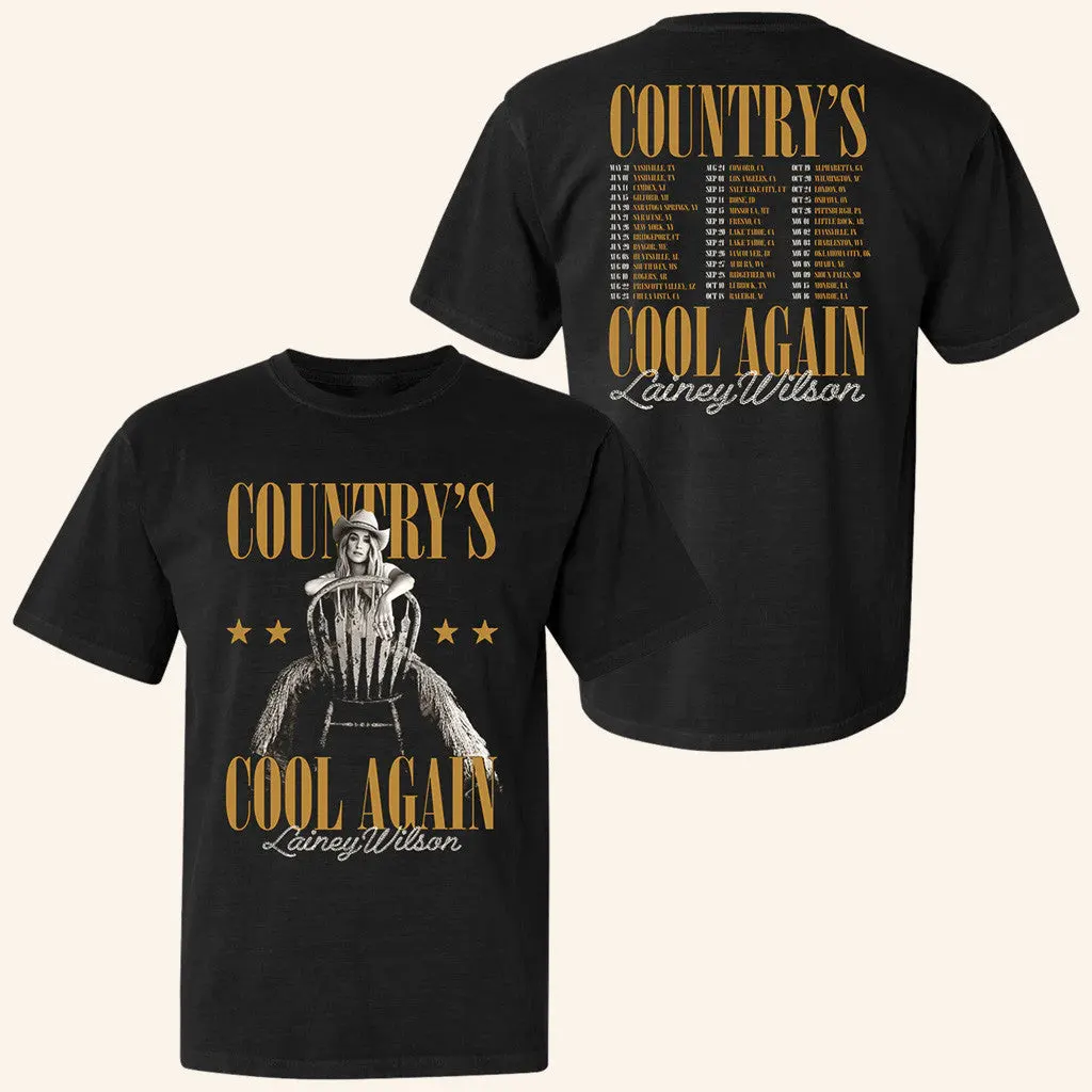 Lainey Wilson Merch Tour 2025 Countrys Cool Again Tour TShirt Presents For Her