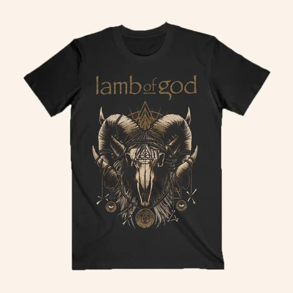 Lamb Of God Merch Ram Skull Black TShirt Gifts For Father