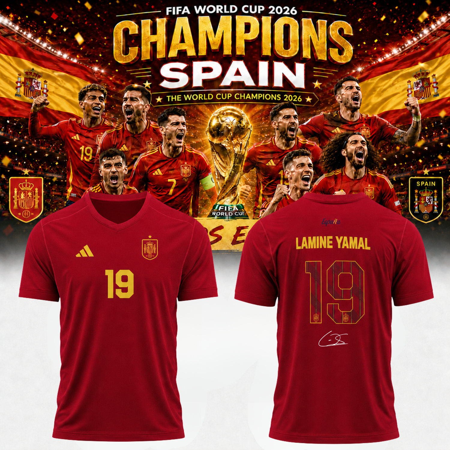 Lamine Yamal Spain World Cup Champions 2026 Signed Collector Jersey