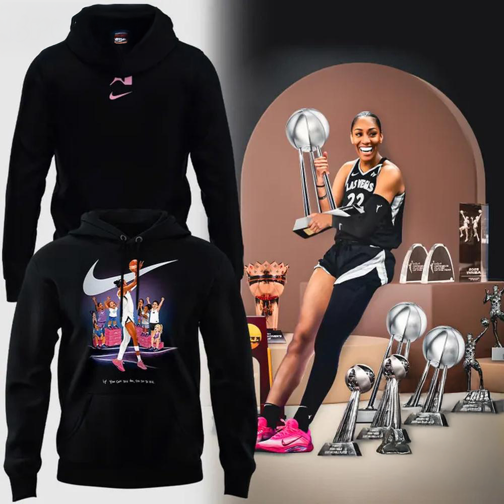 Las Vegas Aces Aja Wilson If You Can See Her You Can Be Her Pullover Hoodie