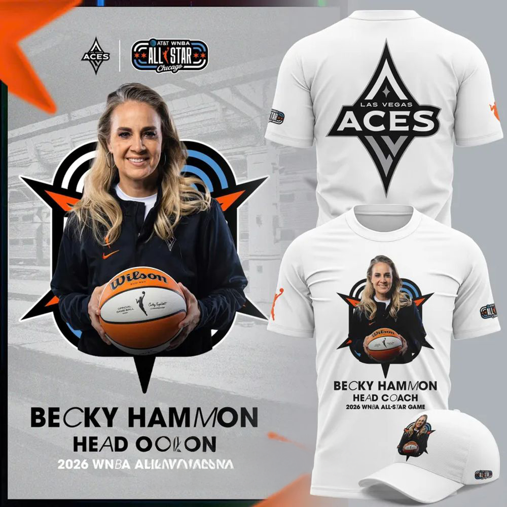 Las Vegas Aces Becky Hammon 2026 WNBA All Star Coach White Graphic Shirt