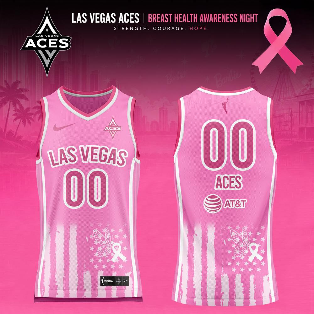 Las Vegas Aces Breast Health Awareness Night 2026 Custom Basketball Jersey 1 - Unicasport Las Vegas Aces Breast Health Awareness Night 2026 Custom Basketball Jersey