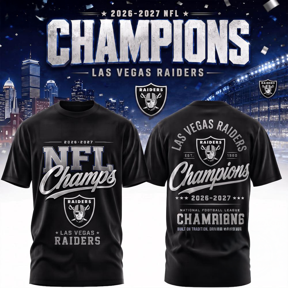 Las Vegas Raiders 2026 2027 NFL Team Champions Premium 3D Fan Shirt