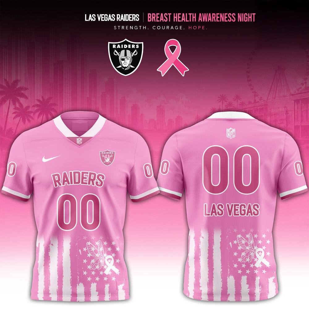 Las Vegas Raiders Breast Health Awareness Night 2026 Pink Ribbon Football Jersey Personalized Fan Gift 1 - Unicasport Las Vegas Raiders Breast Health Awareness Night 2026 Pink Ribbon Football Jersey Personalized Fan Gift