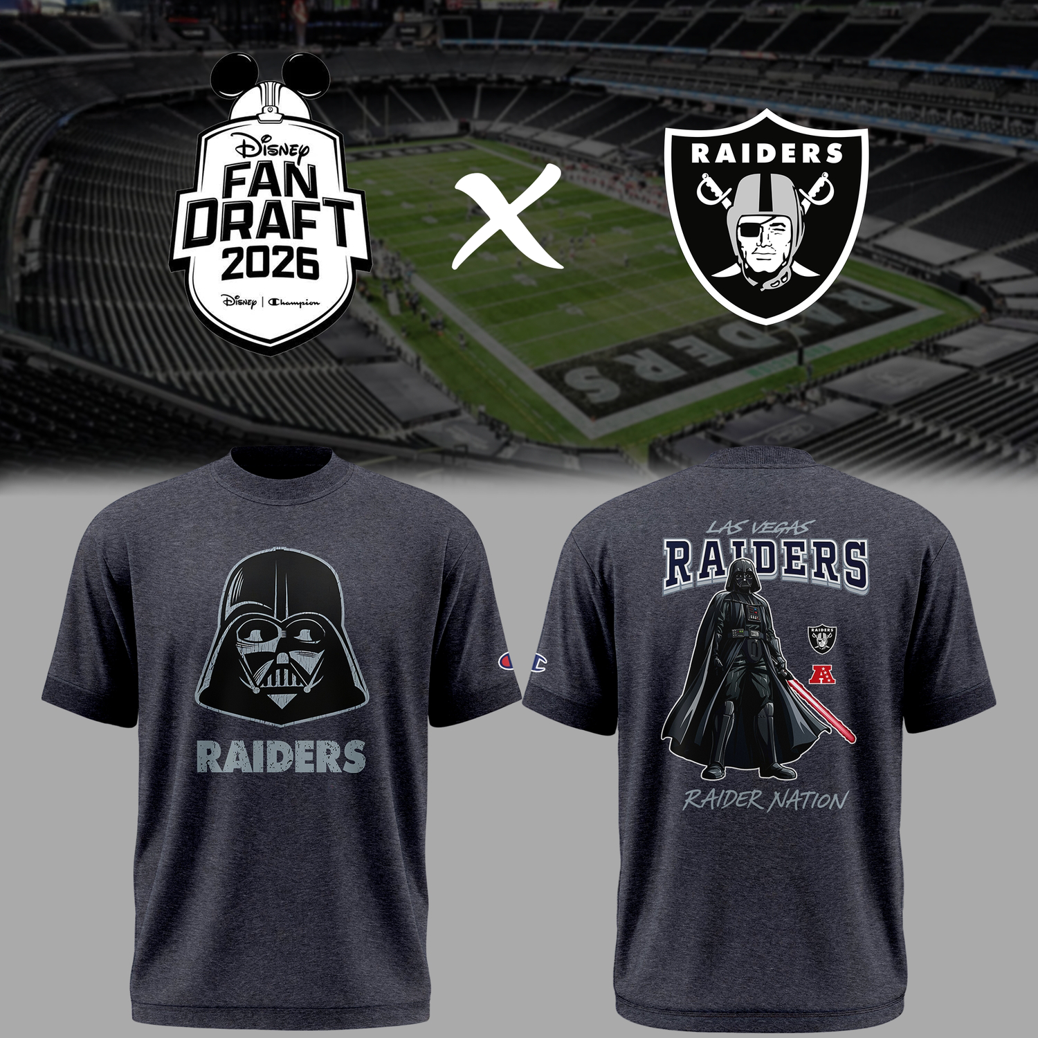 Las Vegas Raiders Darth Vader Fan Draft 2026 Limited Edition Graphic T Shirt