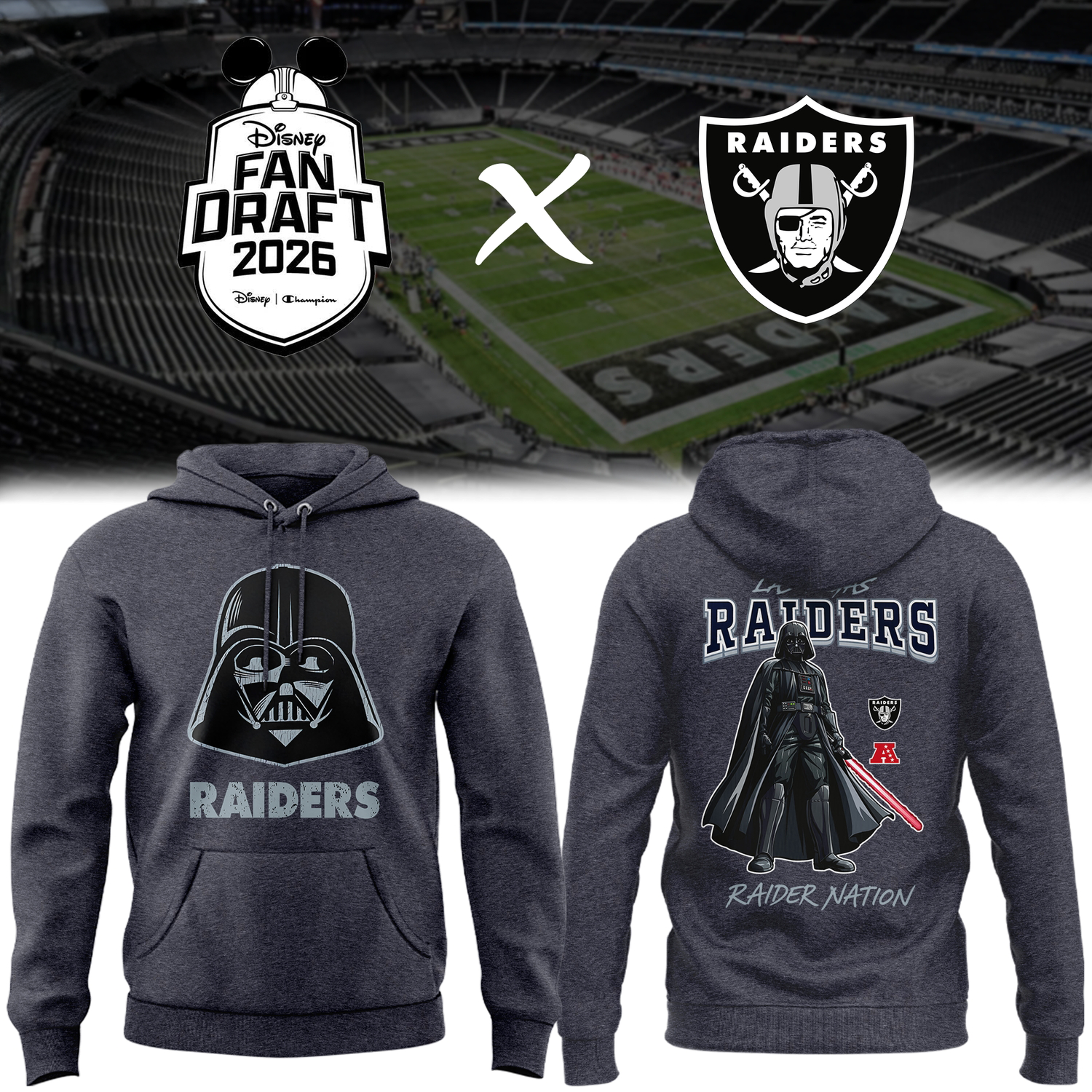 Las Vegas Raiders Darth Vader Fan Draft 2026 Limited Edition Pullover Hoodie