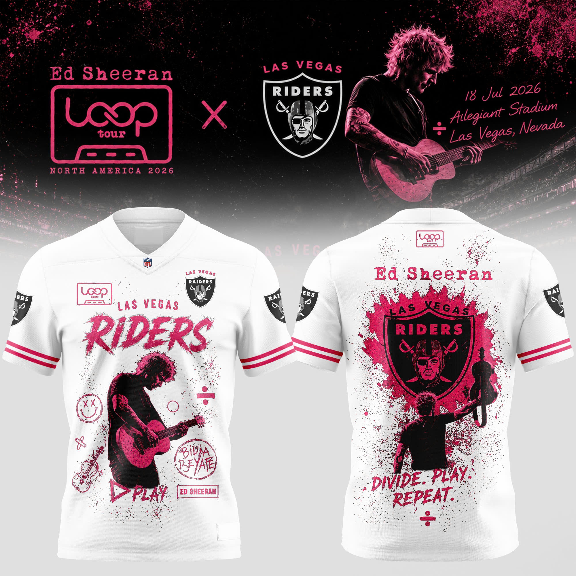 Las Vegas Raiders Ed Sheeran LOOP Tour 2026 Limited Edition Football Jersey