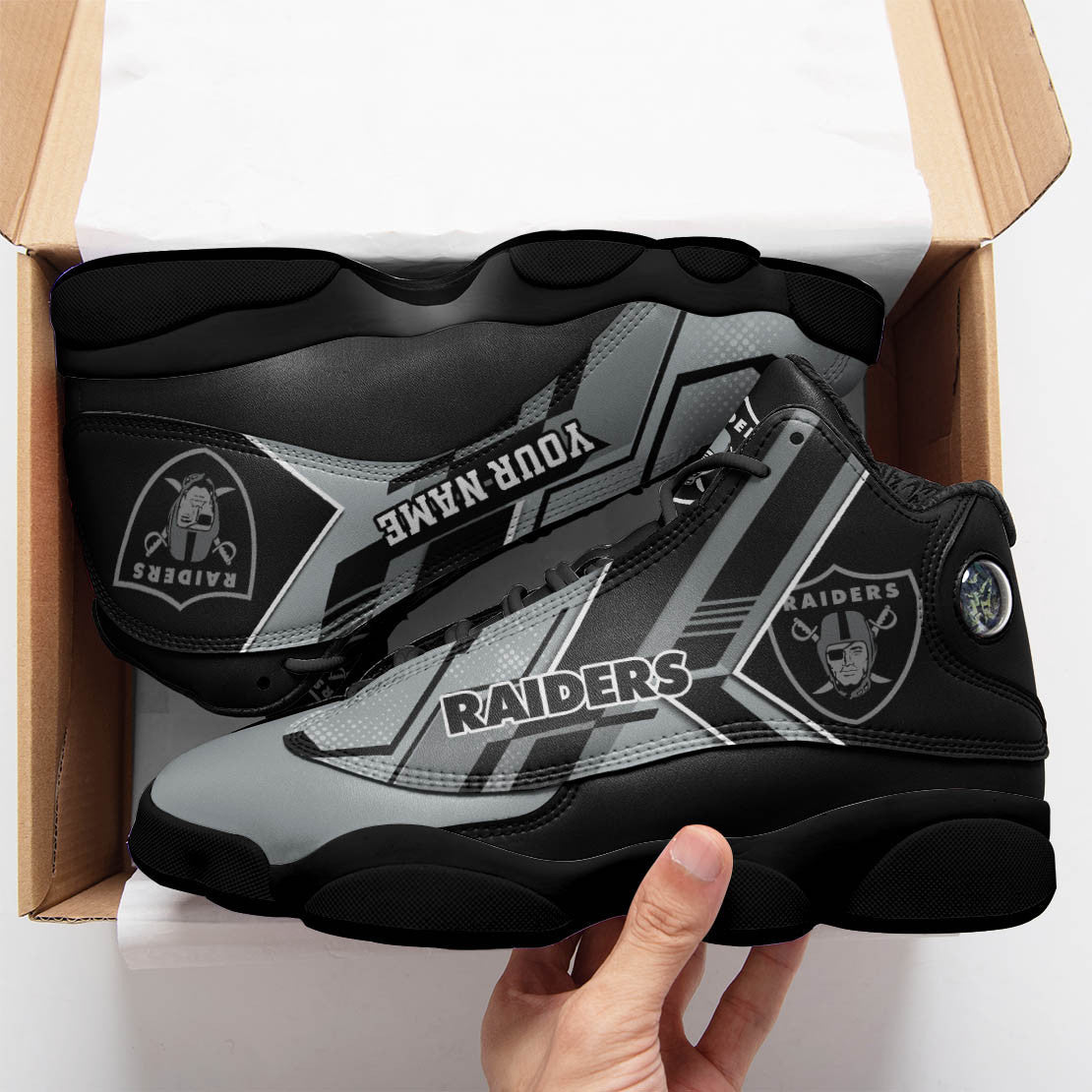 Las Vegas Raiders NFL AJ13 Sneakers Shoes 