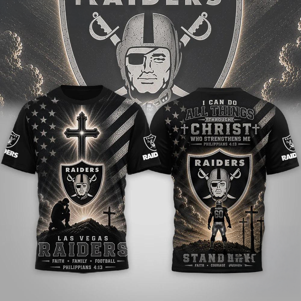Las Vegas Raiders NFL Faith Family Limited Edition Premium 3D Shirt