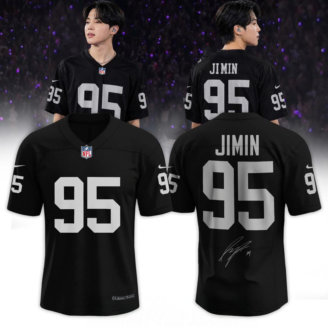 Las Vegas Raiders x BTSJimin Arirang World Tour 2026 Black Football Jersey