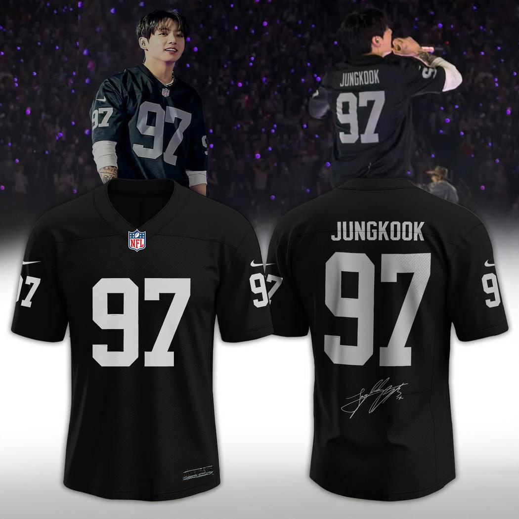Las Vegas Raiders x BTSJungKook Arirang World Tour 2026 Black Football Jersey