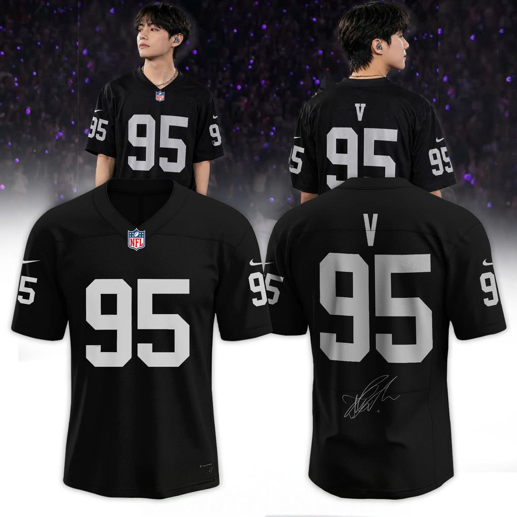 Las Vegas Raiders x BTSV Arirang World Tour 2026 Black Football Jersey
