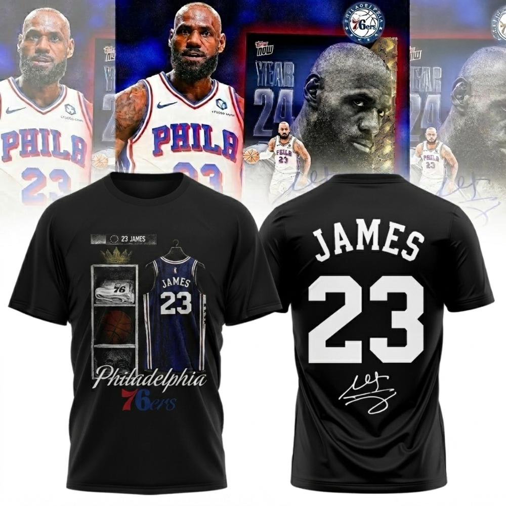 LeBron James 23 Philadelphia 76ers Signature Fan T Shirt