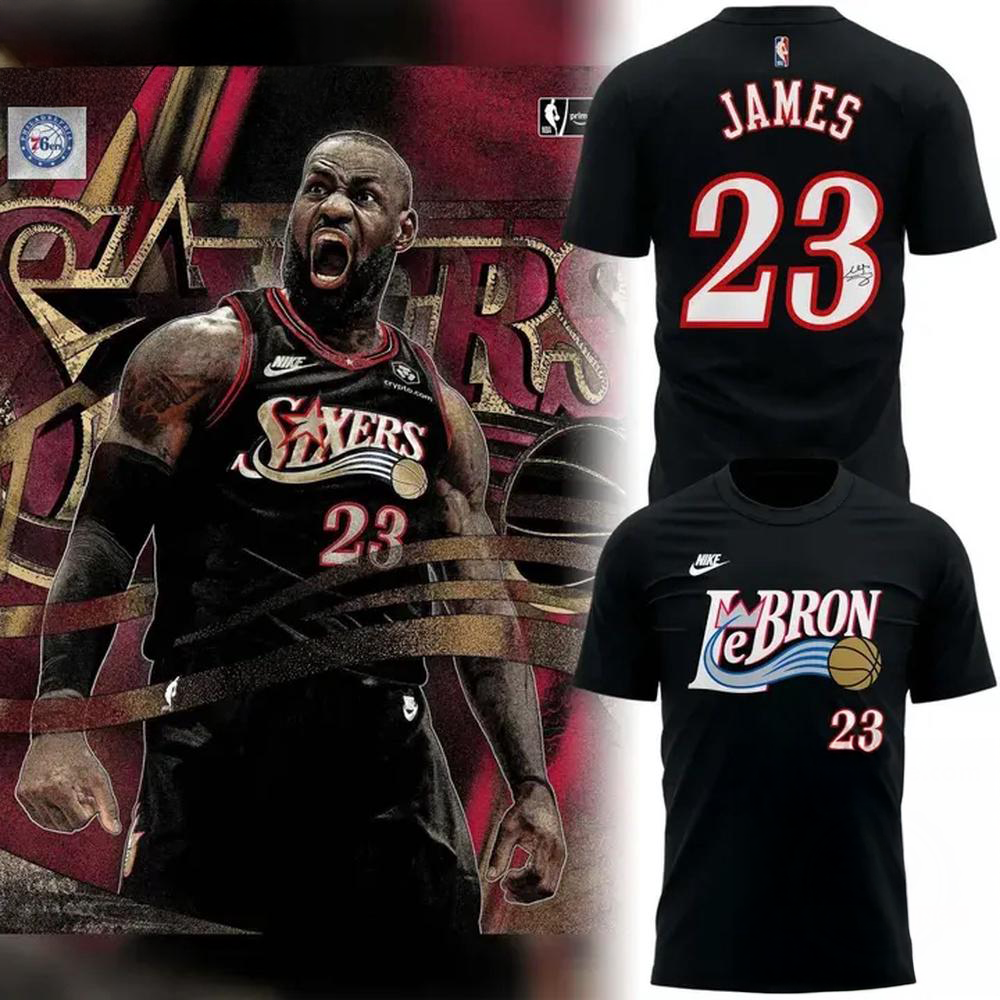 LeBron James Philadelphia 76ers 2026 Signature Graphic T Shirt