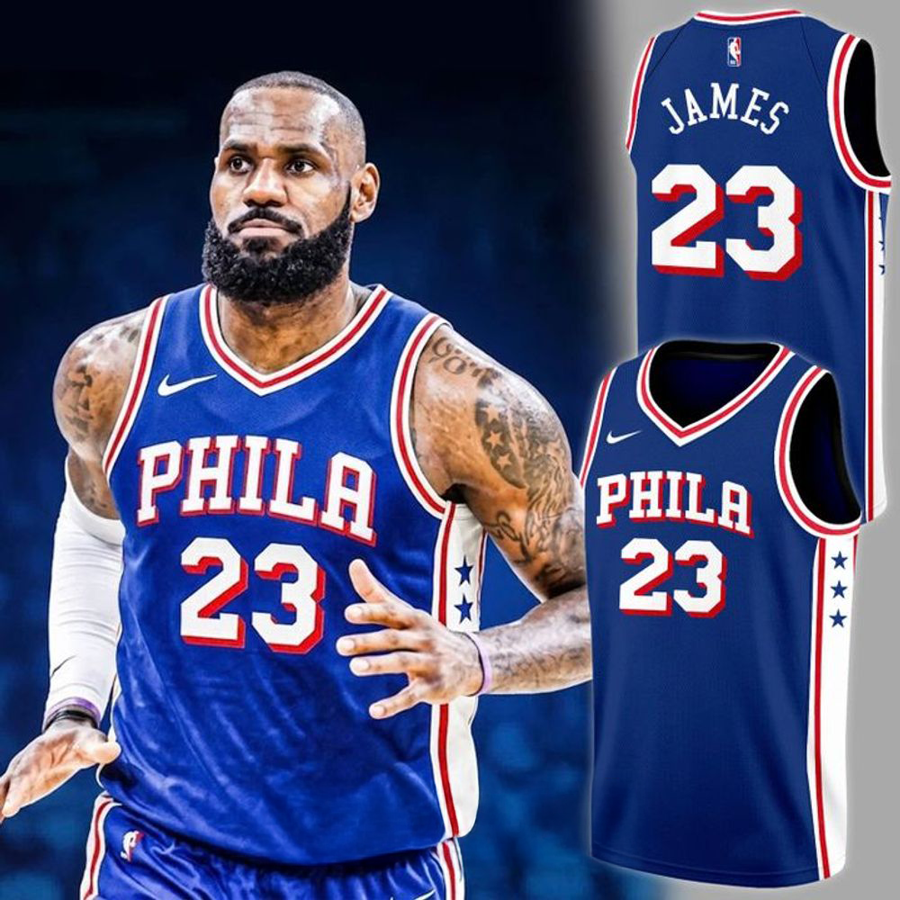 LeBron James Philadelphia 76ers Basketball Jersey