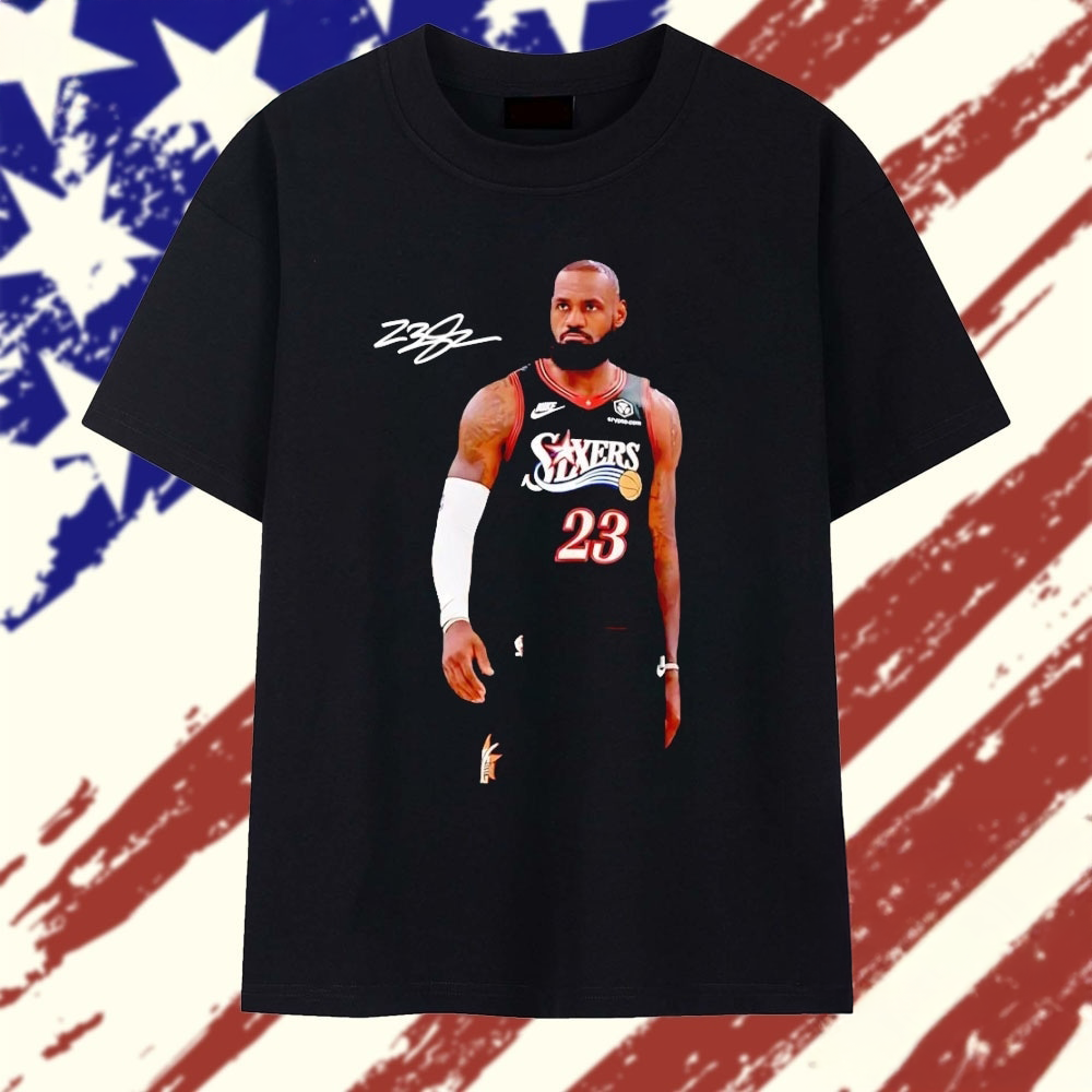 LeBron James Philadelphia 76ers No 23 Signature T Shirt