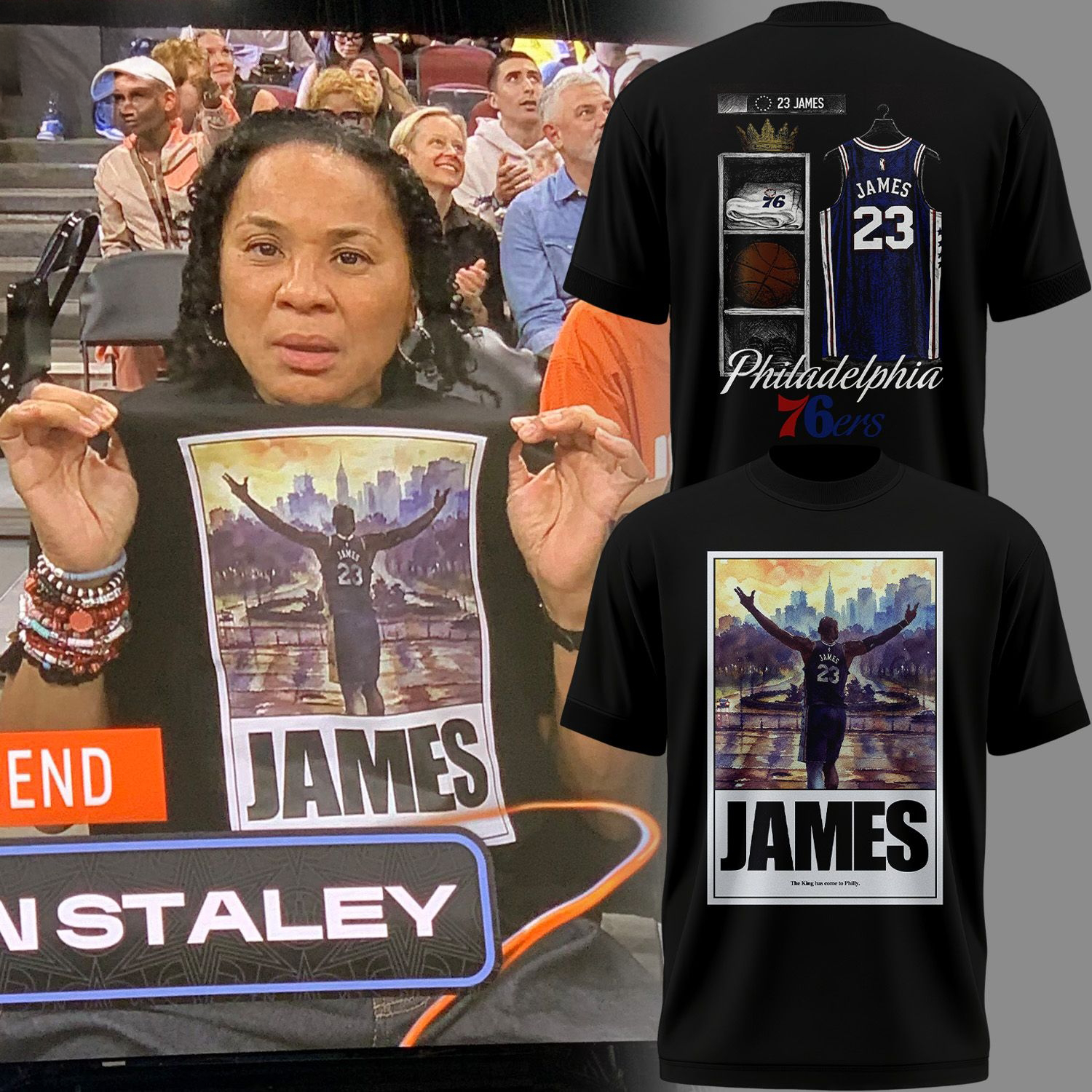 LeBron James The King Has Come to Philly Graphic TShirt
