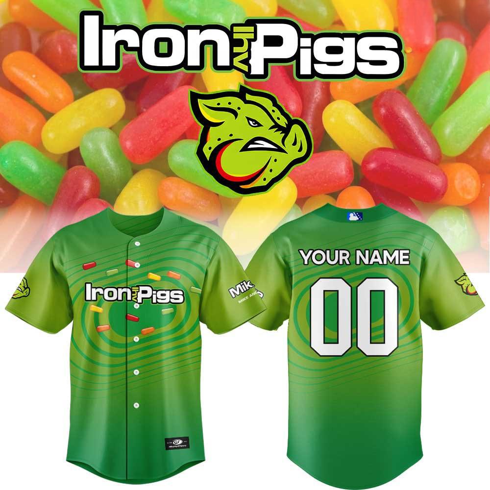 Lehigh Valley IronPigs Mike And Ike Candy Graphic Baseball Jersey Fan Apparel 2 - Unicasport Lehigh Valley IronPigs Mike And Ike Candy Graphic Baseball Jersey Fan Apparel