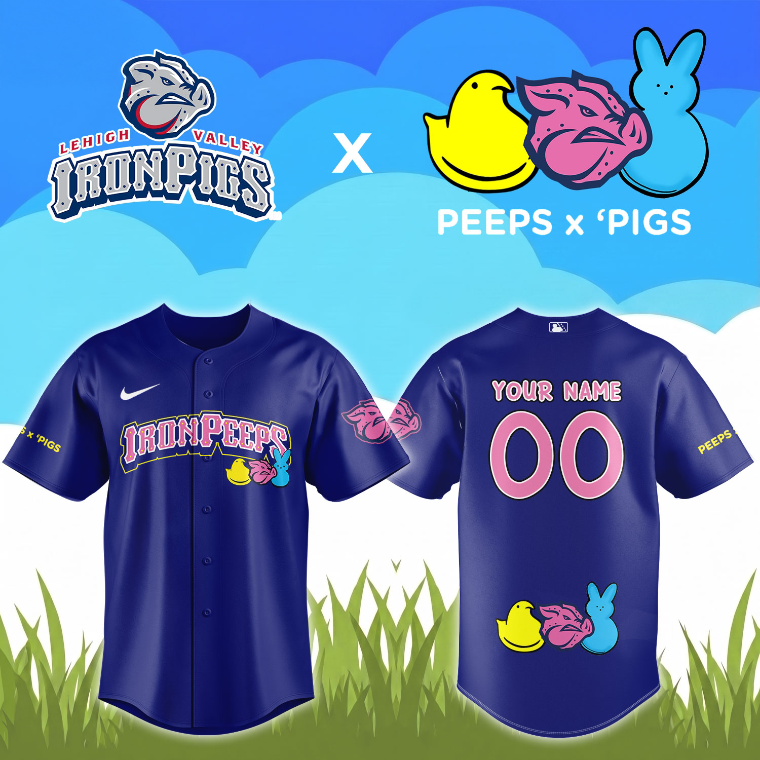 Lehigh Valley IronPigs Peeps 2026 Custom Baseball Jersey