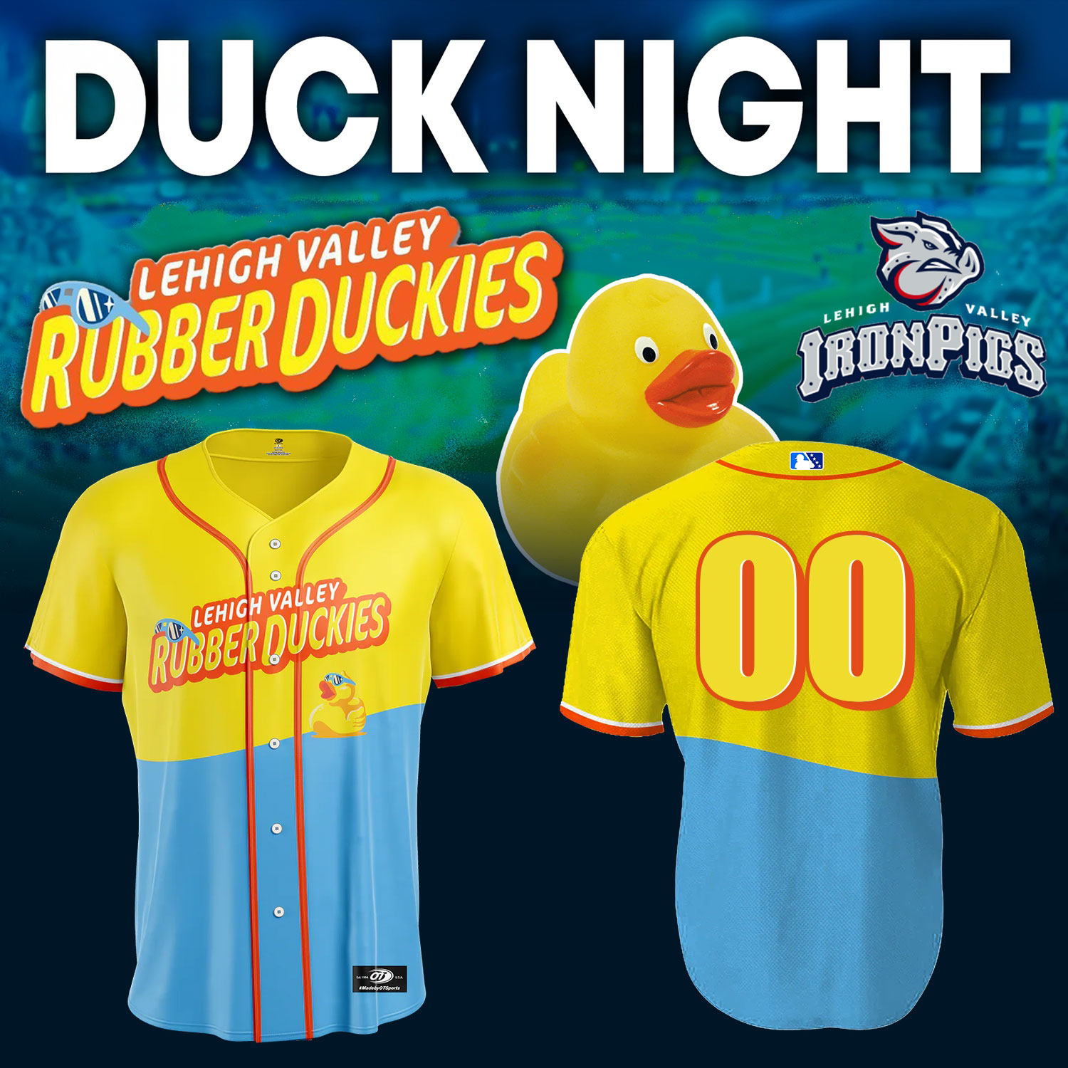 Lehigh Valley IronPigs Rubber Duckies 2026 Custom Baseball Jersey