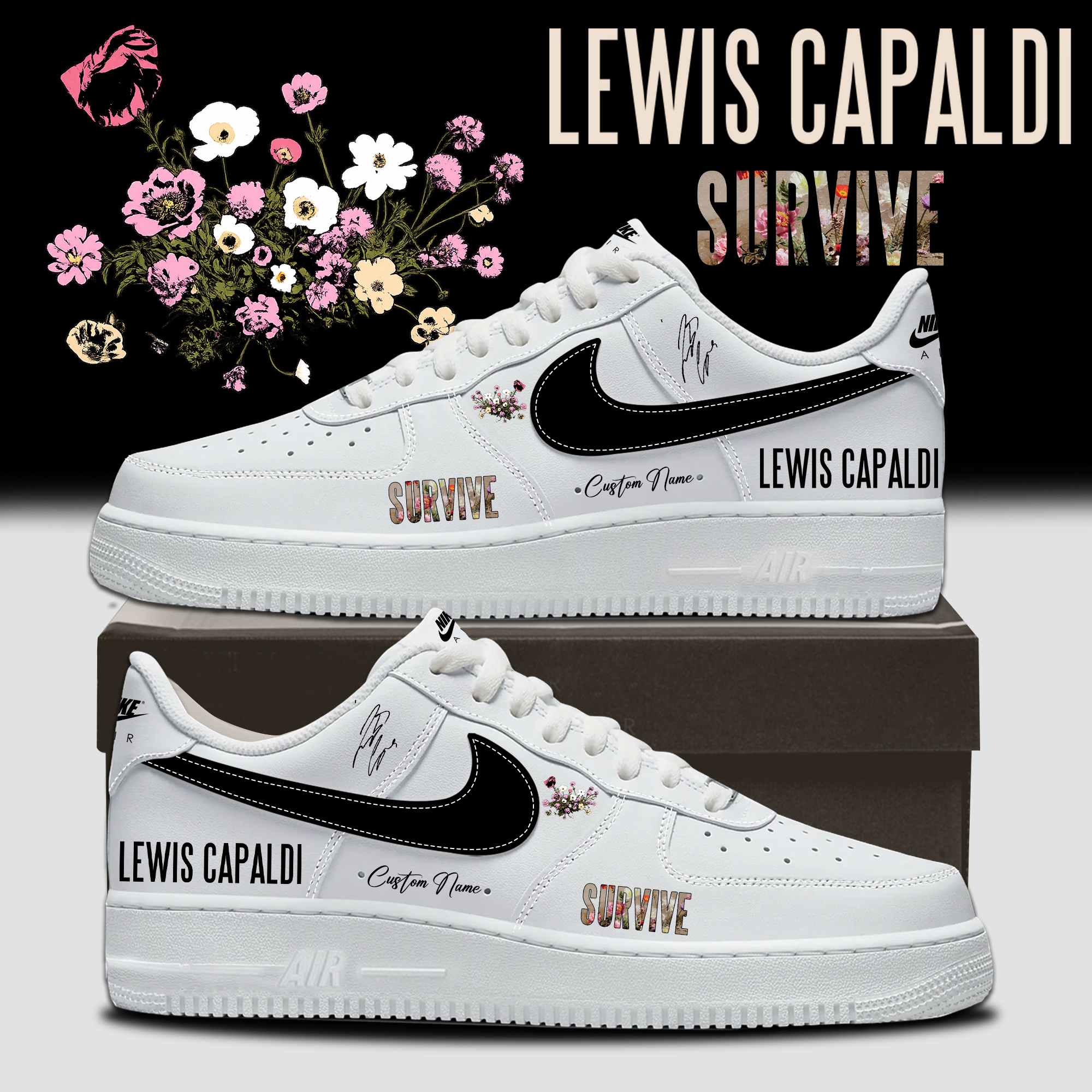 Lewis Capaldi Tour 2026 Limited Edition Air Force 1 Sneakers