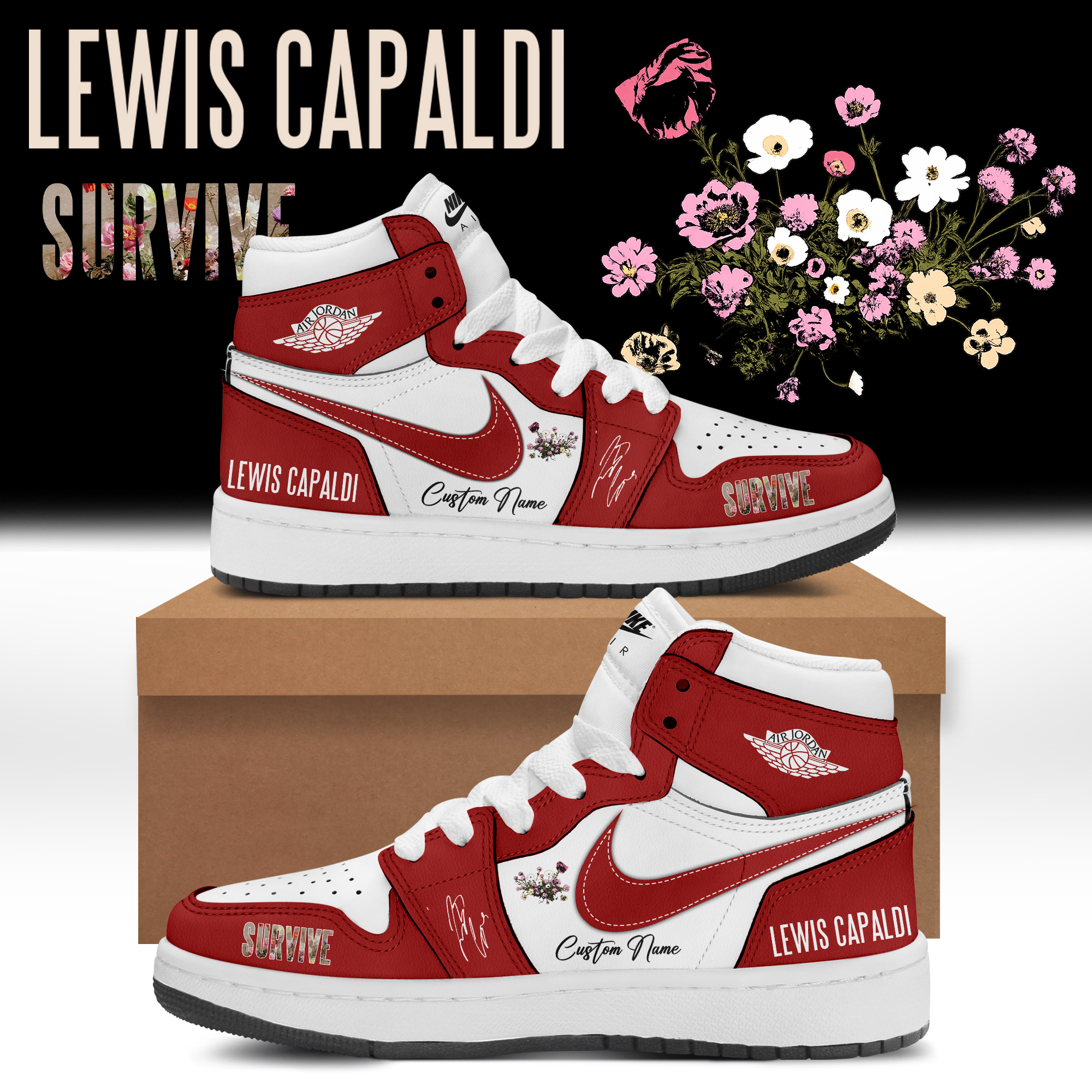 Lewis Capaldi Tour 2026 Limited Edition Air Jordan 1 Shoes