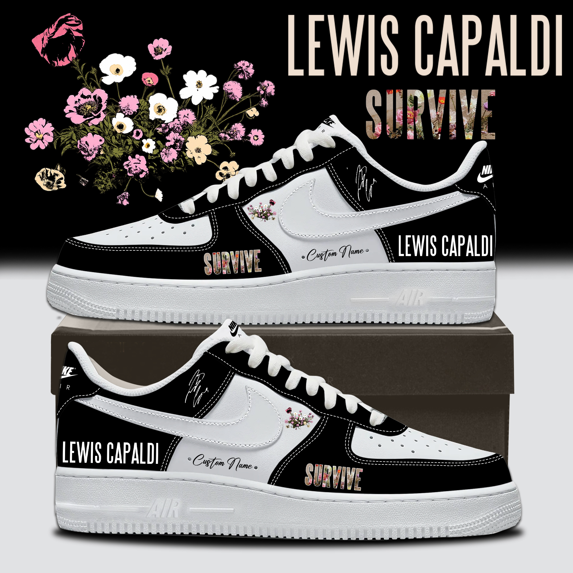 Lewis Capaldi Tour 2026 Premium AF1 Fan Shoes