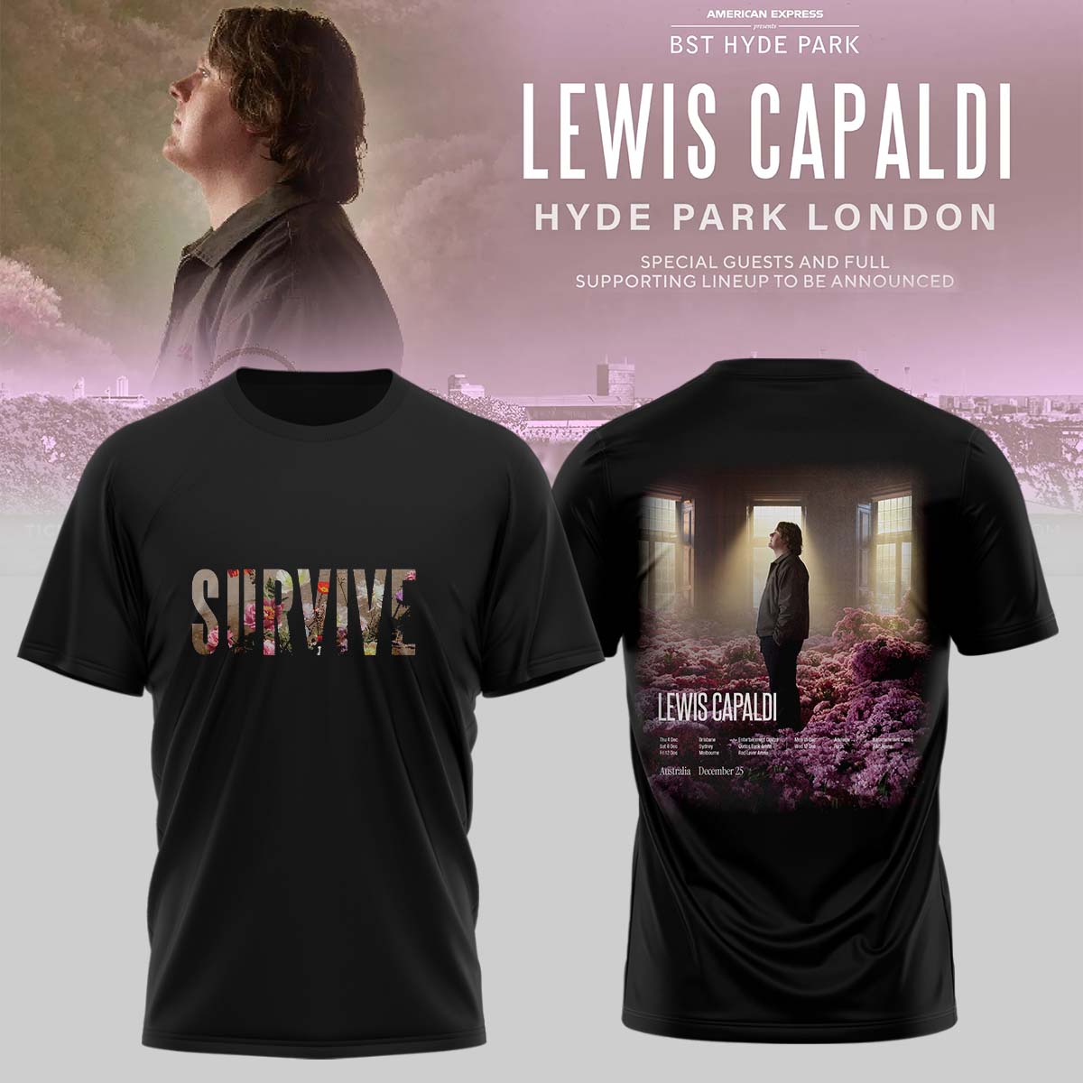Lewis Capaldi Tour 2026 Signature Graphic T Shirt