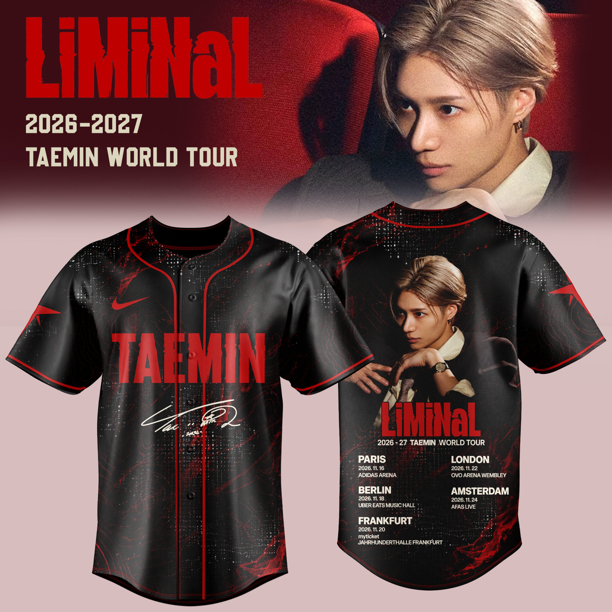 LiMiNaL TAEMIN 2026 2027 World Tour Jersey Korean Pop Music Fanwear 2 - Unicasport LiMiNaL TAEMIN 2026 2027 World Tour Jersey Korean Pop Music Fanwear