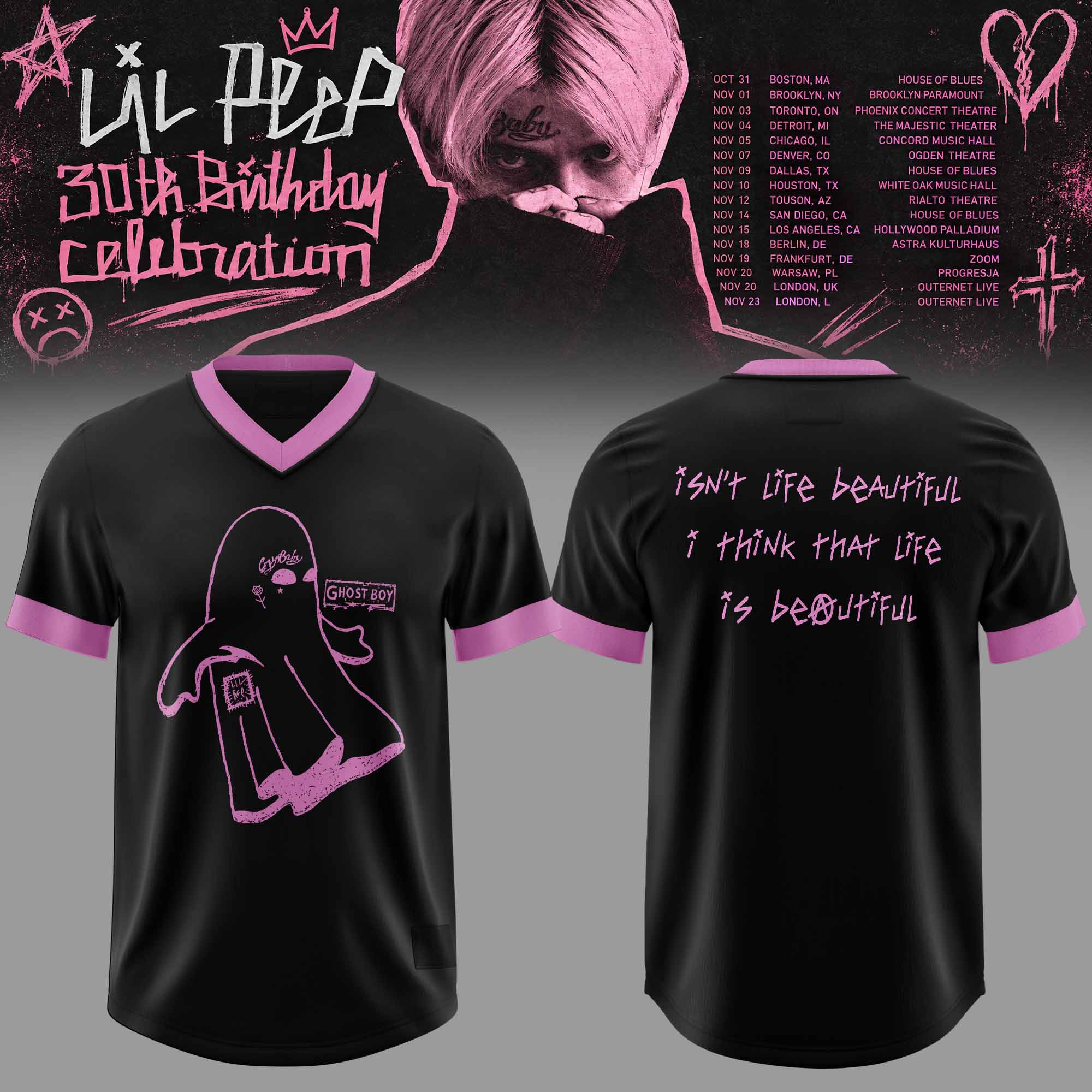 Lil Peep 30th Birthday 2026 Tour 3D All Over Print Football Jersey Hip Hop Music Fanwear 1 - Unicasport Lil Peep 30th Birthday 2026 Tour 3D All Over Print Football Jersey Hip Hop Music Fanwear