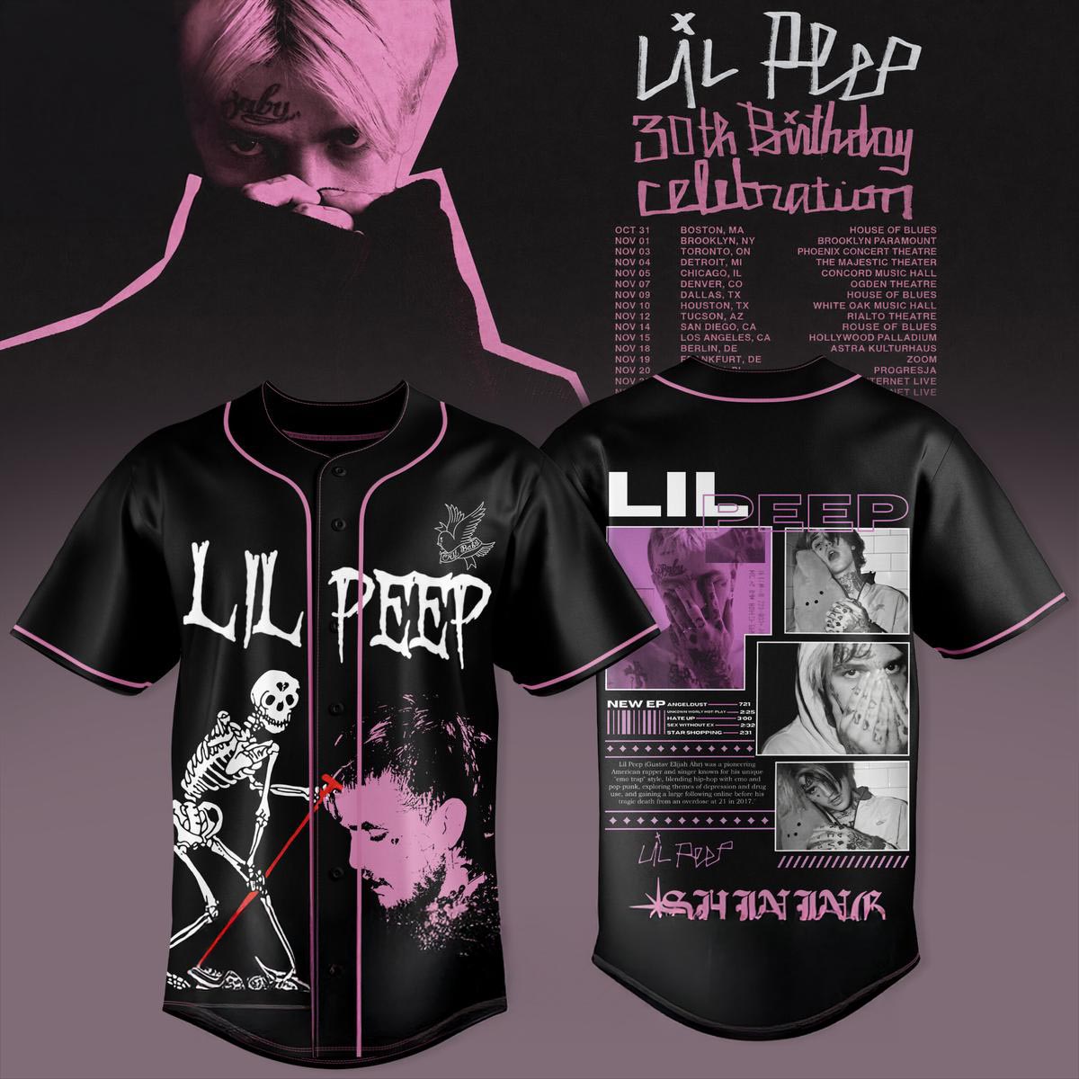 Lil Peep 30th Birthday Celebration 2026 Tour Baseball Jersey Rap Music Fan Apparel 1 - Unicasport Lil Peep 30th Birthday Celebration 2026 Tour Baseball Jersey Rap Music Fan Apparel