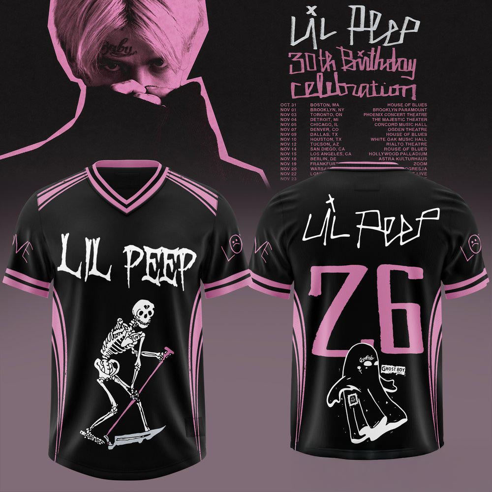 Lil Peep 30th Birthday Celebration 2026 Tour Special Football Jersey Rap Music Memorial Fan Tour Apparel 1 - Unicasport Lil Peep 30th Birthday Celebration 2026 Tour Special Football Jersey Rap Music Memorial Fan Tour Apparel