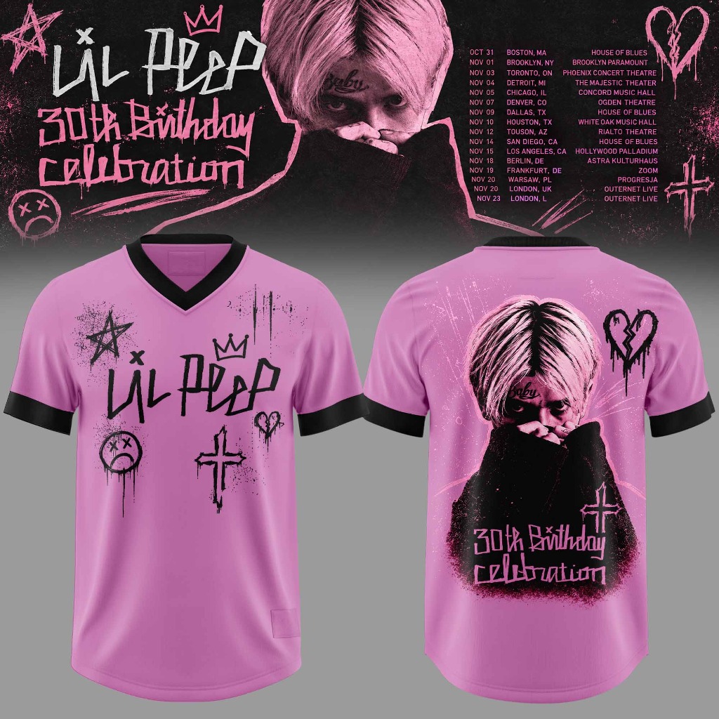 Lil Peep 30th Birthday Celebration US EU 2026 Tour 3D All Over Print Football Jersey Rap Music Tribute Fan Apparel 2 - Unicasport Lil Peep 30th Birthday Celebration US EU 2026 Tour 3D All Over Print Football Jersey Rap Music Tribute Fan Apparel