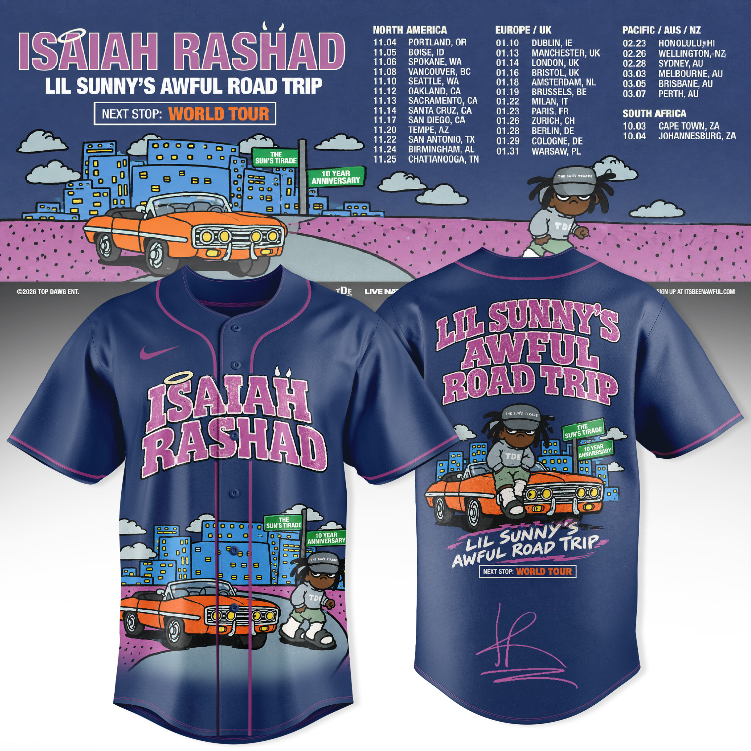 Lil Sunnys Awful Road Trip World Tour 2027 Jersey Concert Tour Athletic Music Fan Wear 1 - Unicasport Lil Sunnys Awful Road Trip World Tour 2027 Jersey Concert Tour Athletic Music Fan Wear