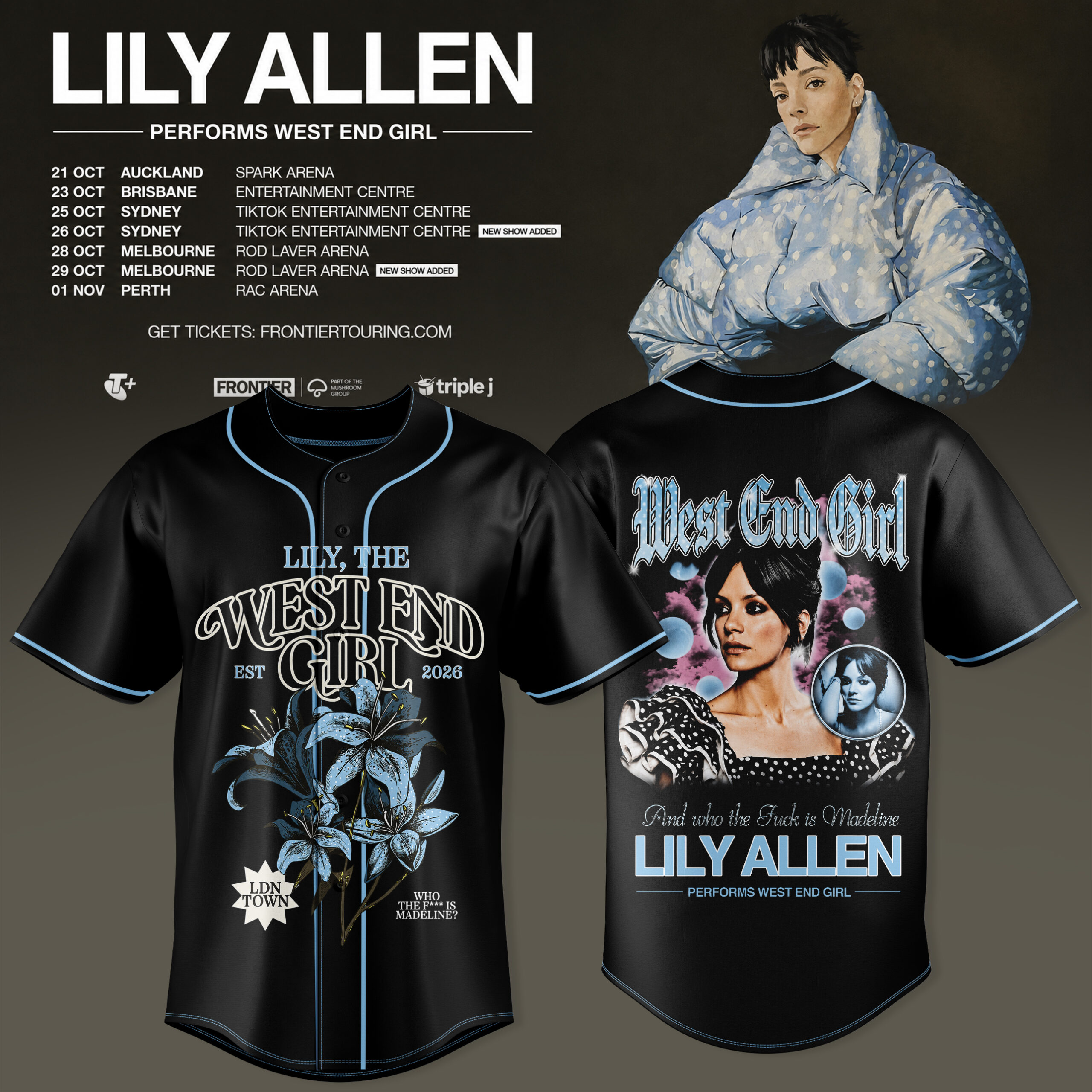 Lily Allen West End Girl Collection Exclusive Fan Baseball Jersey