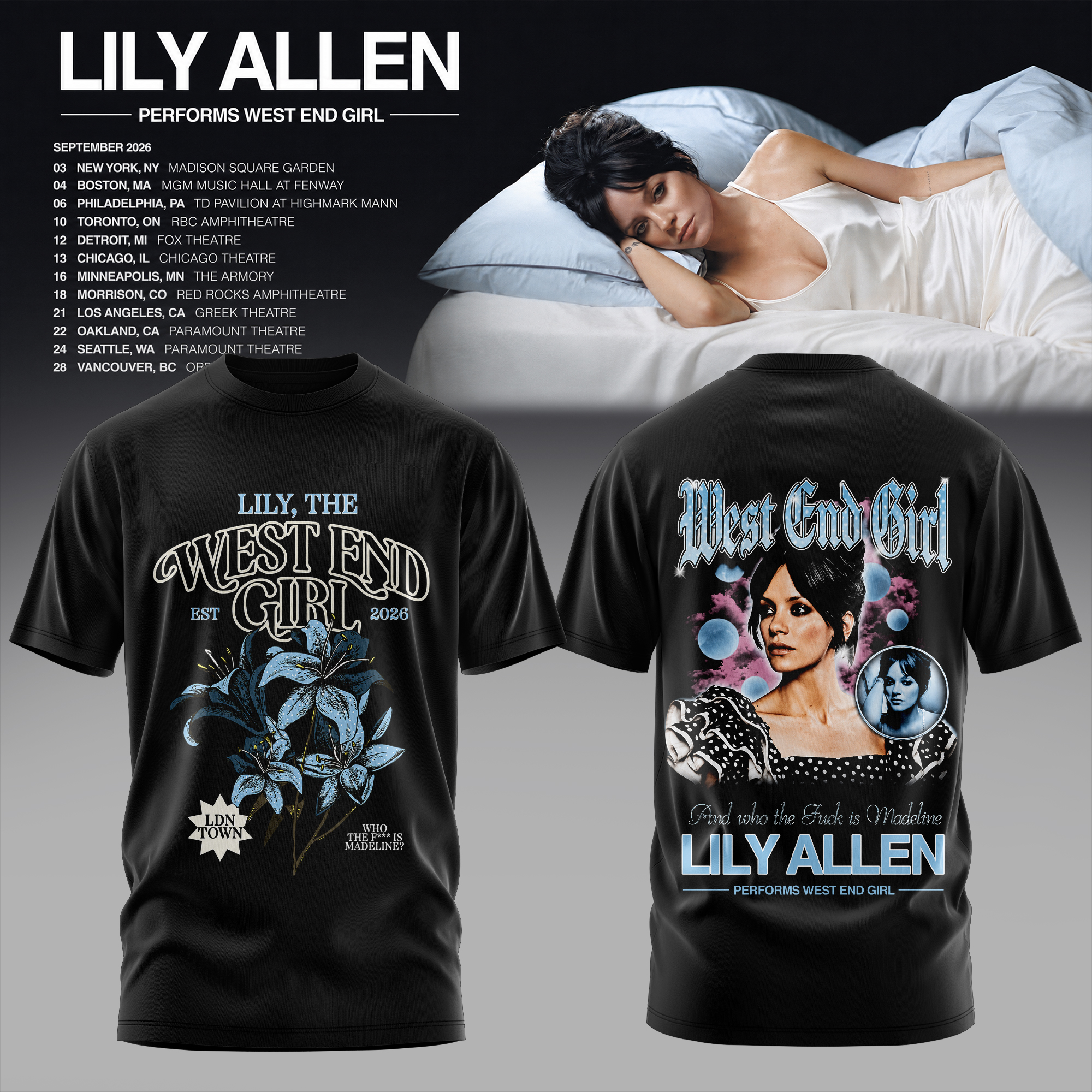 Lily Allen West End Girl Collection Premium Concert Graphic Tee