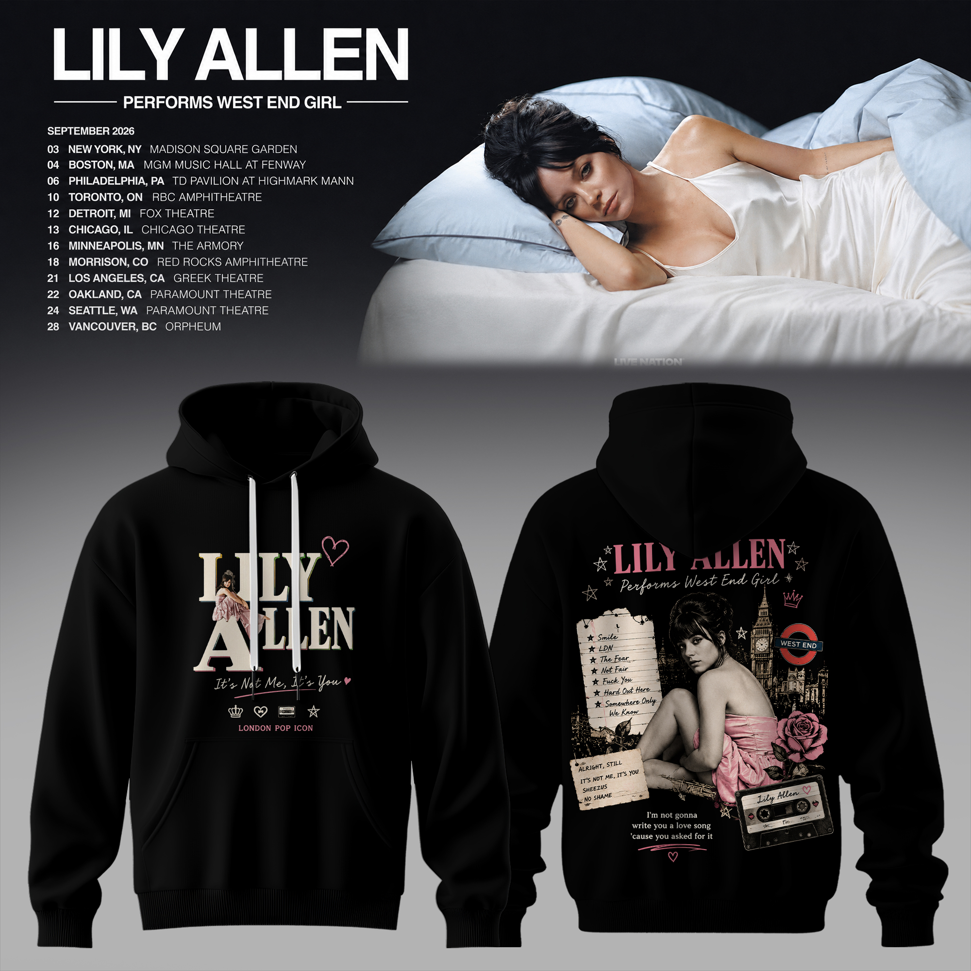 Lily Allen West End Girl Collection Premium Concert Hoodie