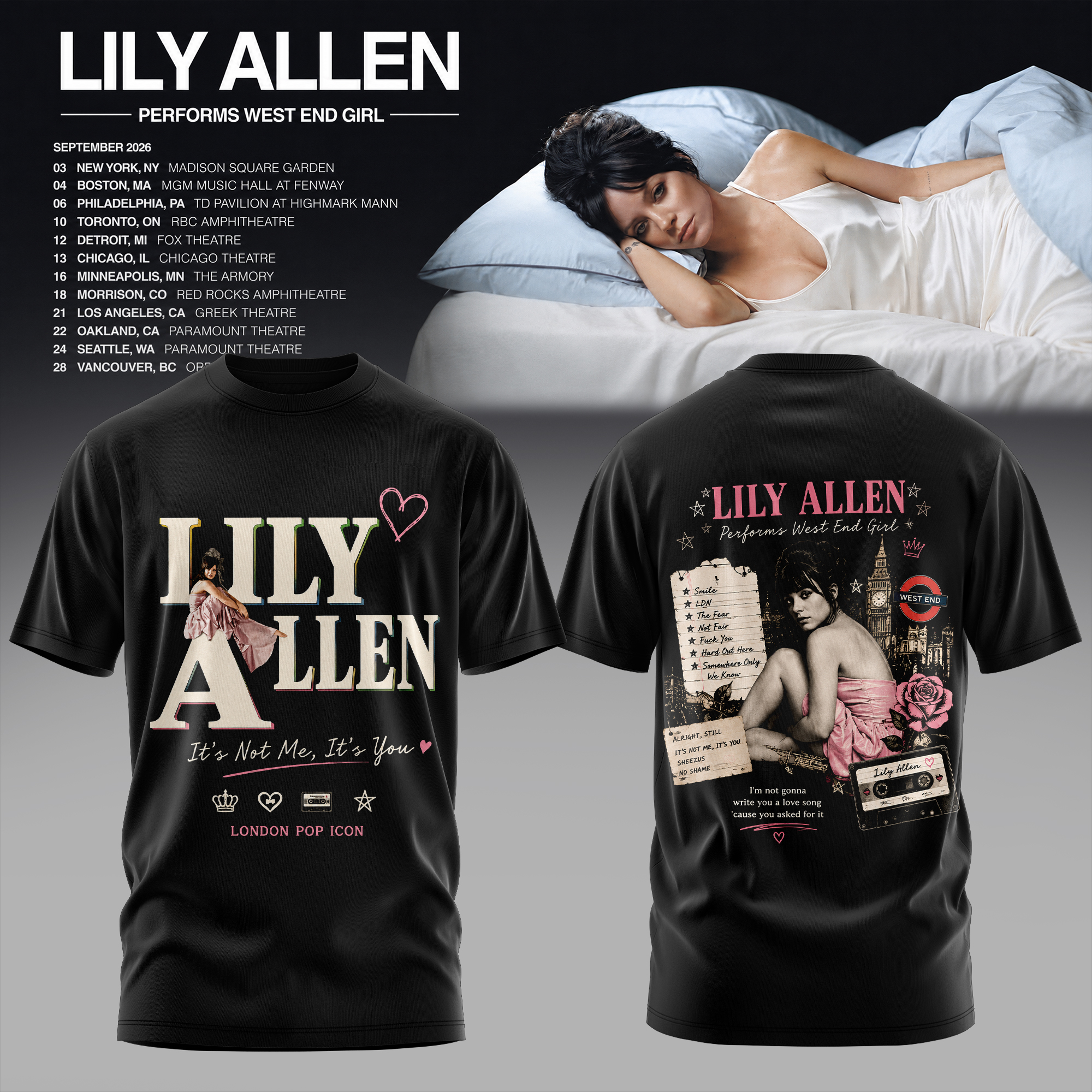 Lily Allen West End Girl Collection Signature Music Fan Tee