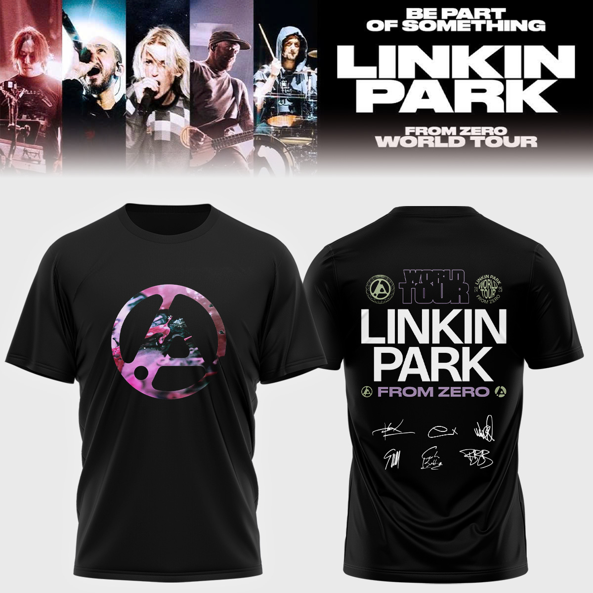 Linkin Park From Zero World Tour 2026 Signature Graphic T Shirt Rock Band Fan Gift