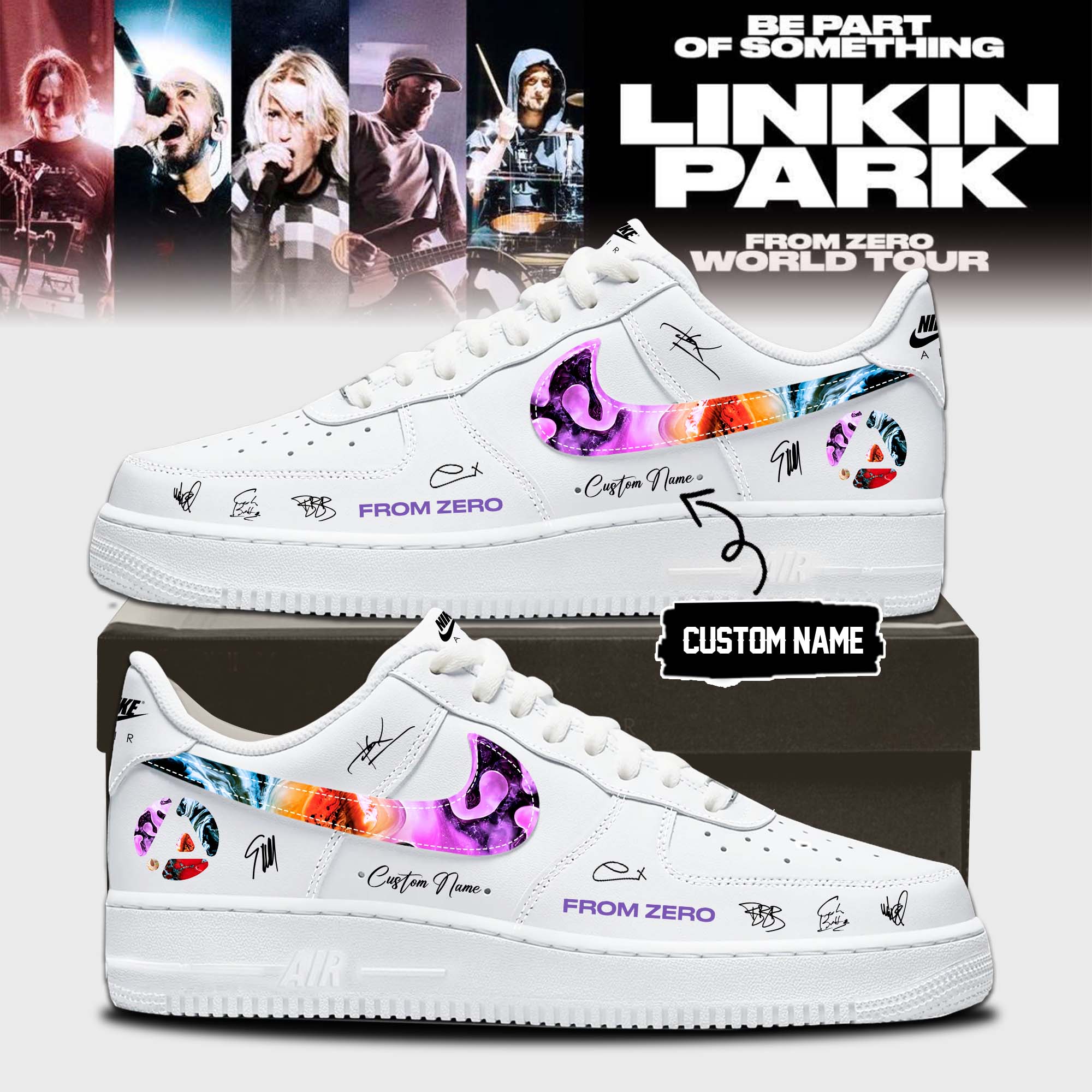 Linkin Park From Zero World Tour 2026 Signature High Top Sneakers Limited Edition Rock Fan Gift
