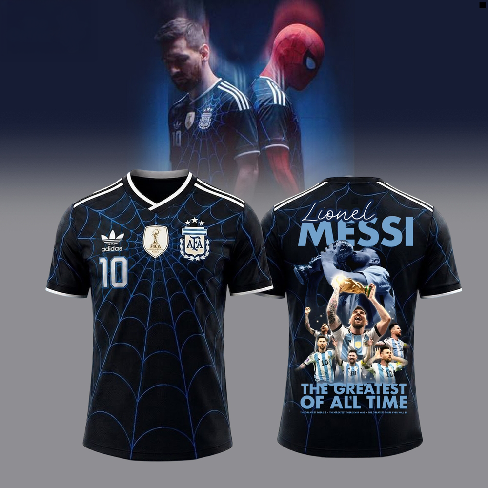 Lionel Messi x Spider Man Greatest Of All Time Baseball Jersey Collection