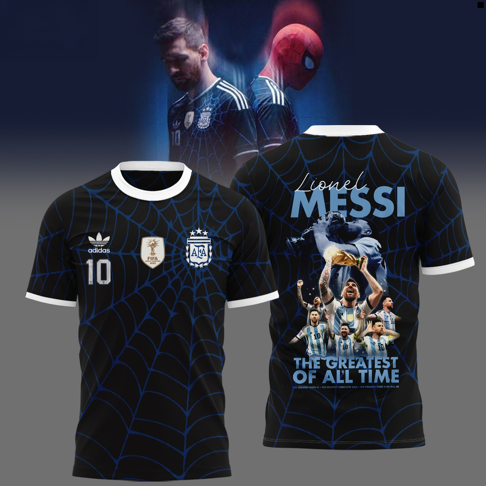 Lionel Messi x Spider Man Greatest Of All Time Premium Graphic T Shirt1