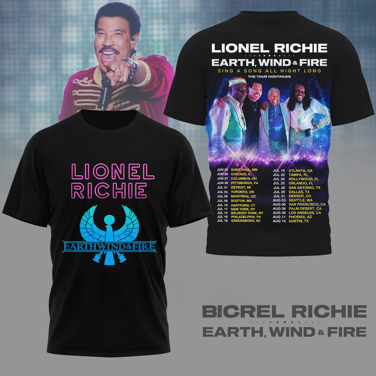 Lionel Richie Earth Wind Fire The Tour Continues TShirt
