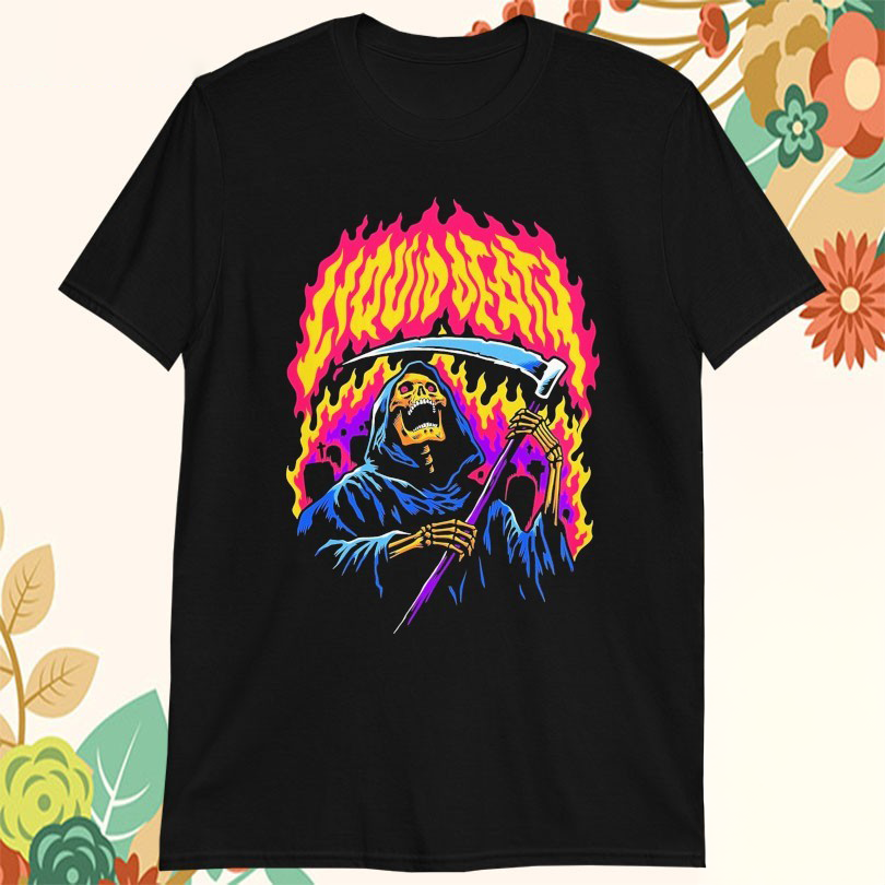 Liquid Death Hot Grim Reaper Tshirts