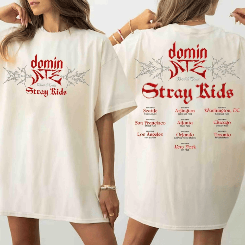 Live Nation Stray Kids Merch Stray Kids Dominate World Tour 2025 TShirt Stray Kids Tour Merch