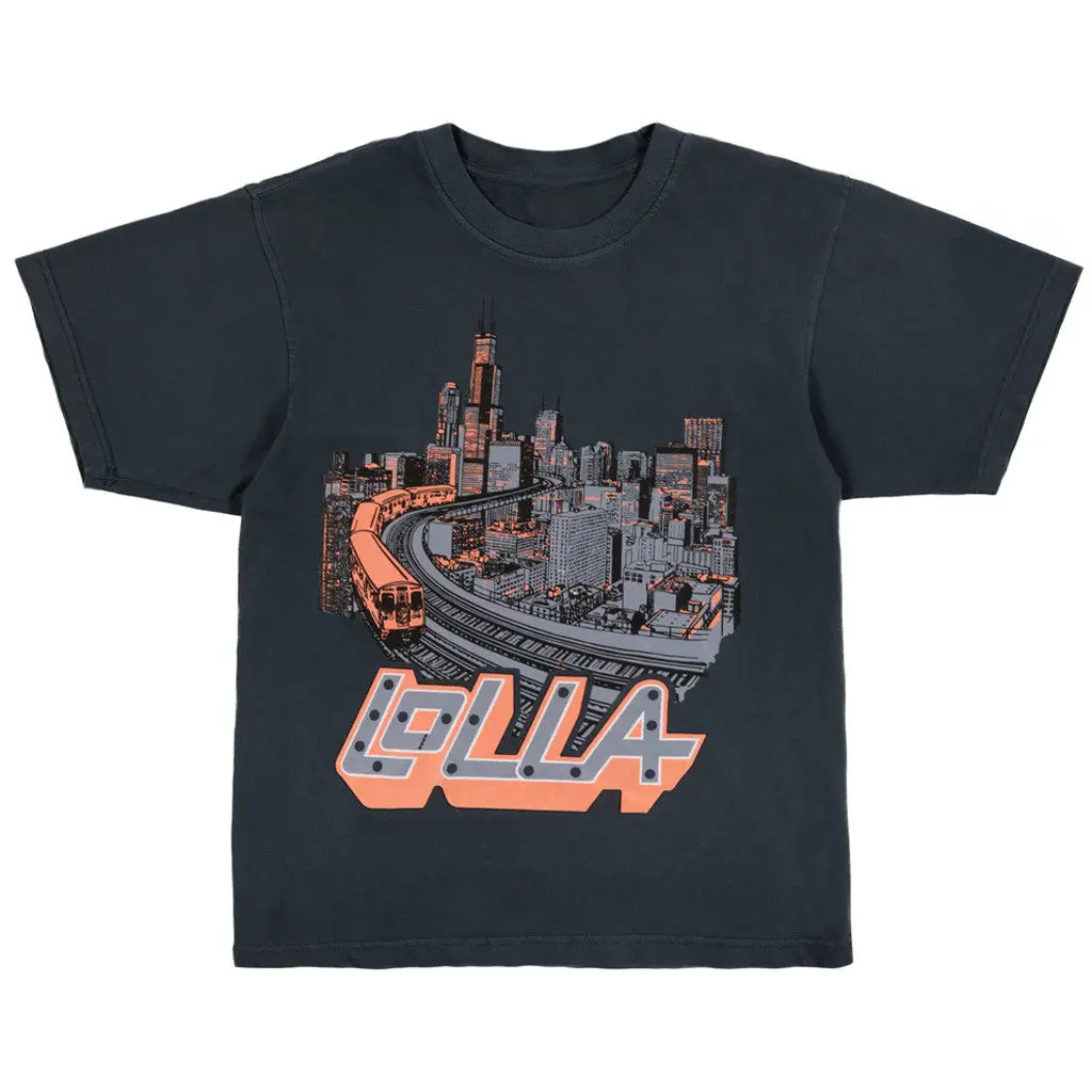 Lollapalooza Band Merch Lollapalooza x CTA x Ellen Ma City TShirt Gifts For Dudes