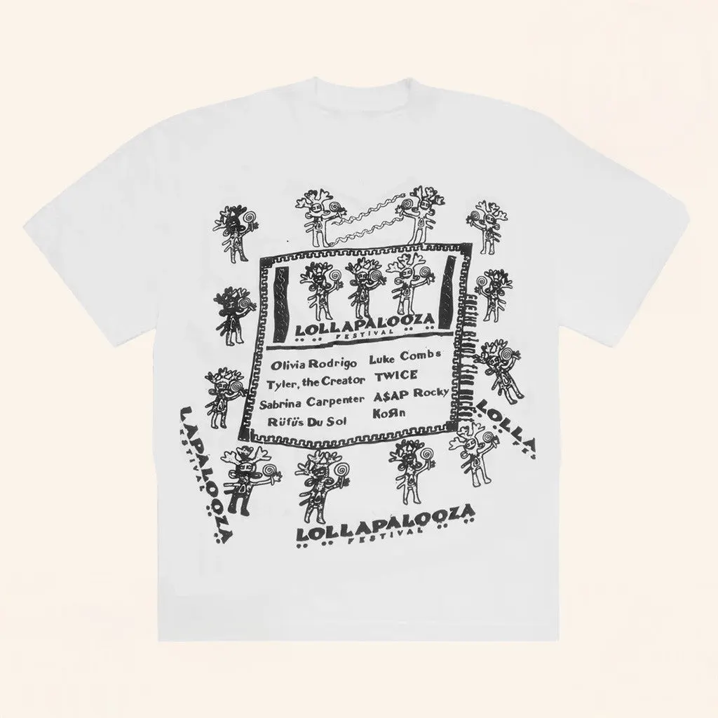 Lollapalooza Merch Lollapalooza X Cactus Plant Flea Market White TShirt Him Gifts