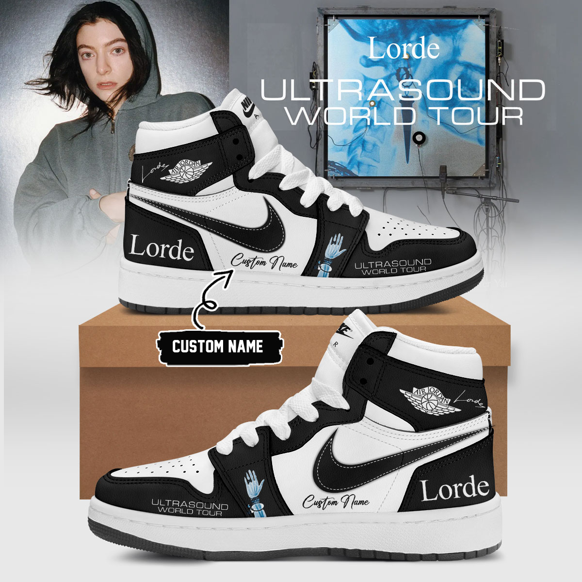 Lorde Ultrasound World Tour Vintage High Top Sneakers