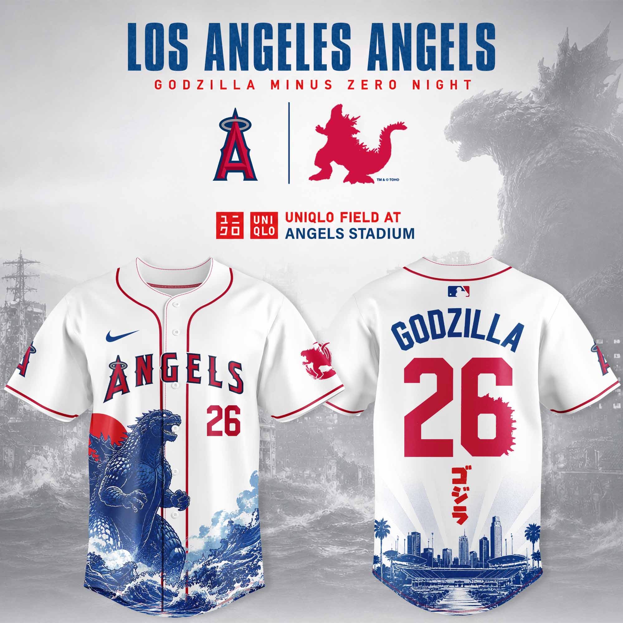 Los Angeles Angels Godzilla Minus One Limited Edition Baseball Jersey