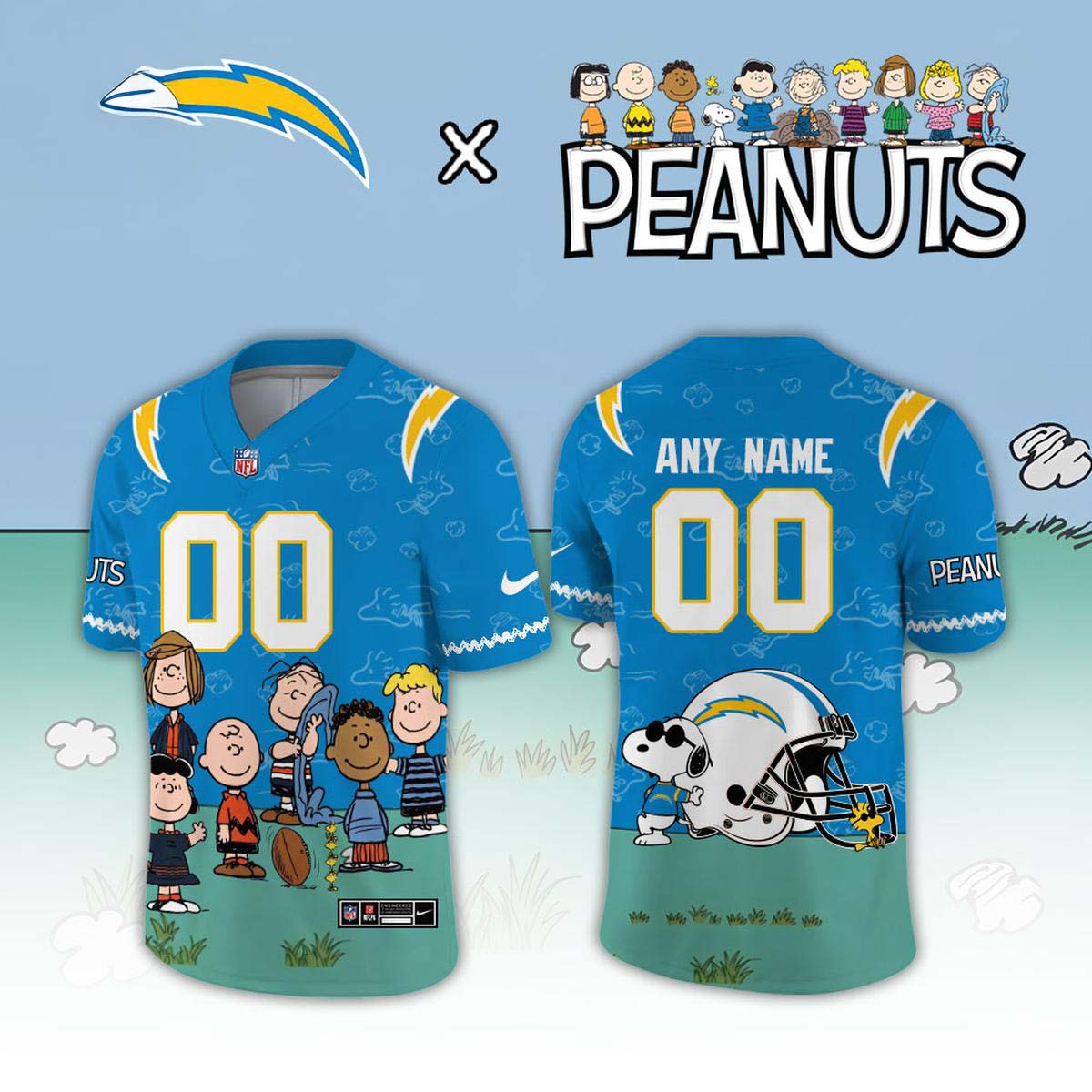 Los Angeles Chargers x Peanuts Night 2026 Personalized Football Jersey Football Fanwear 1 - Unicasport Los Angeles Chargers x Peanuts Night 2026 Personalized Football Jersey Football Fanwear